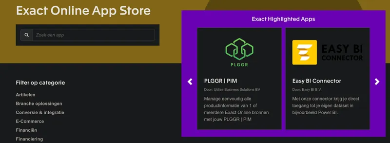 exact online app store